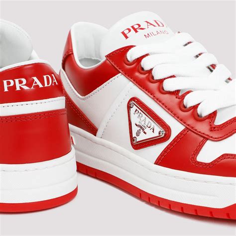 prada red bottom shoes|red and white Prada shoes.